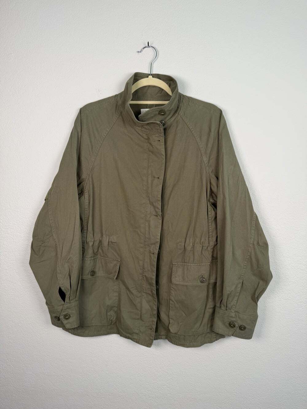 Rag And Bone Mazie Cotton-gabardine Jacket Size Large Olive Green Utility Coat